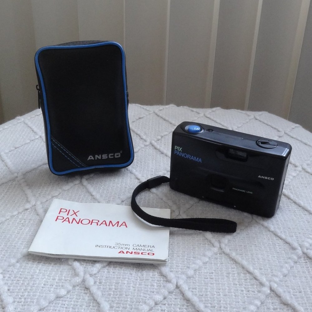 ANSCO ~ Pix PANORAMA ~ 35mm CAMERA ~ Case ~ Manual ~ Like NEW